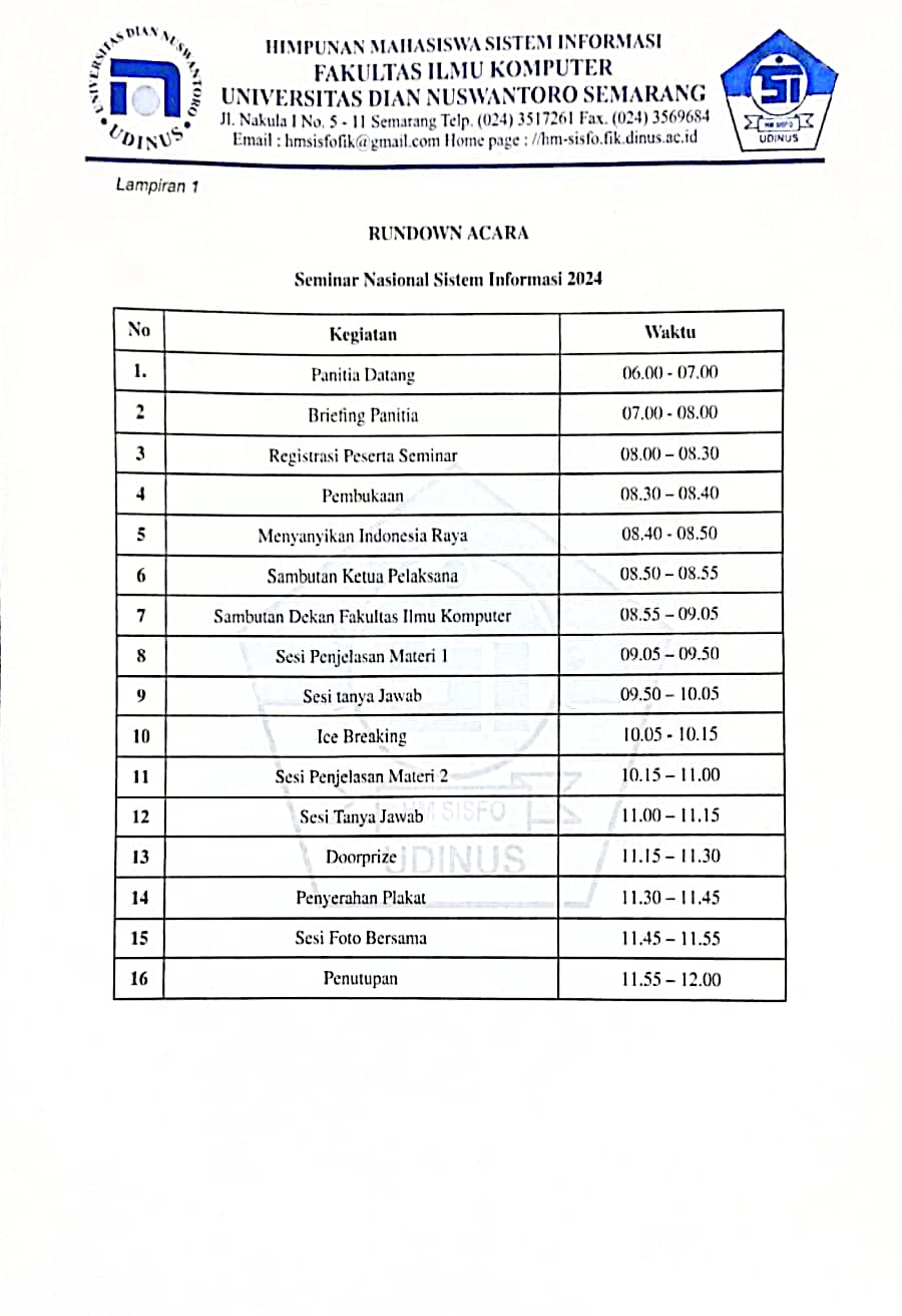 Seminar Nasional Sistem Informasi